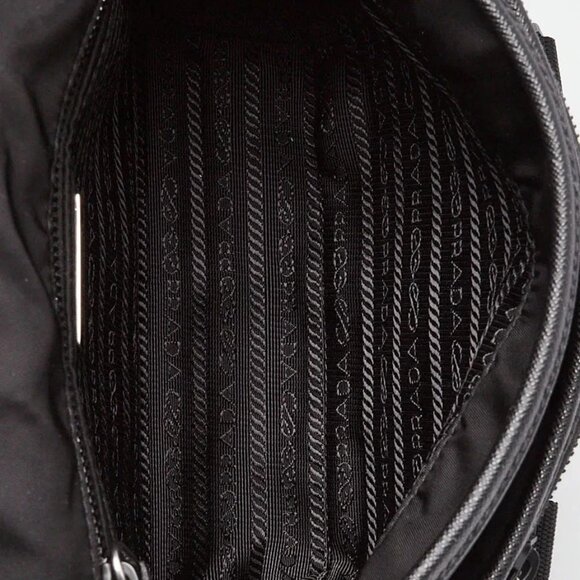 Prada Black Re-Nylon/Saffiano Crossbody Shoulder Bag - 2VD034 - Picture 10 of 12